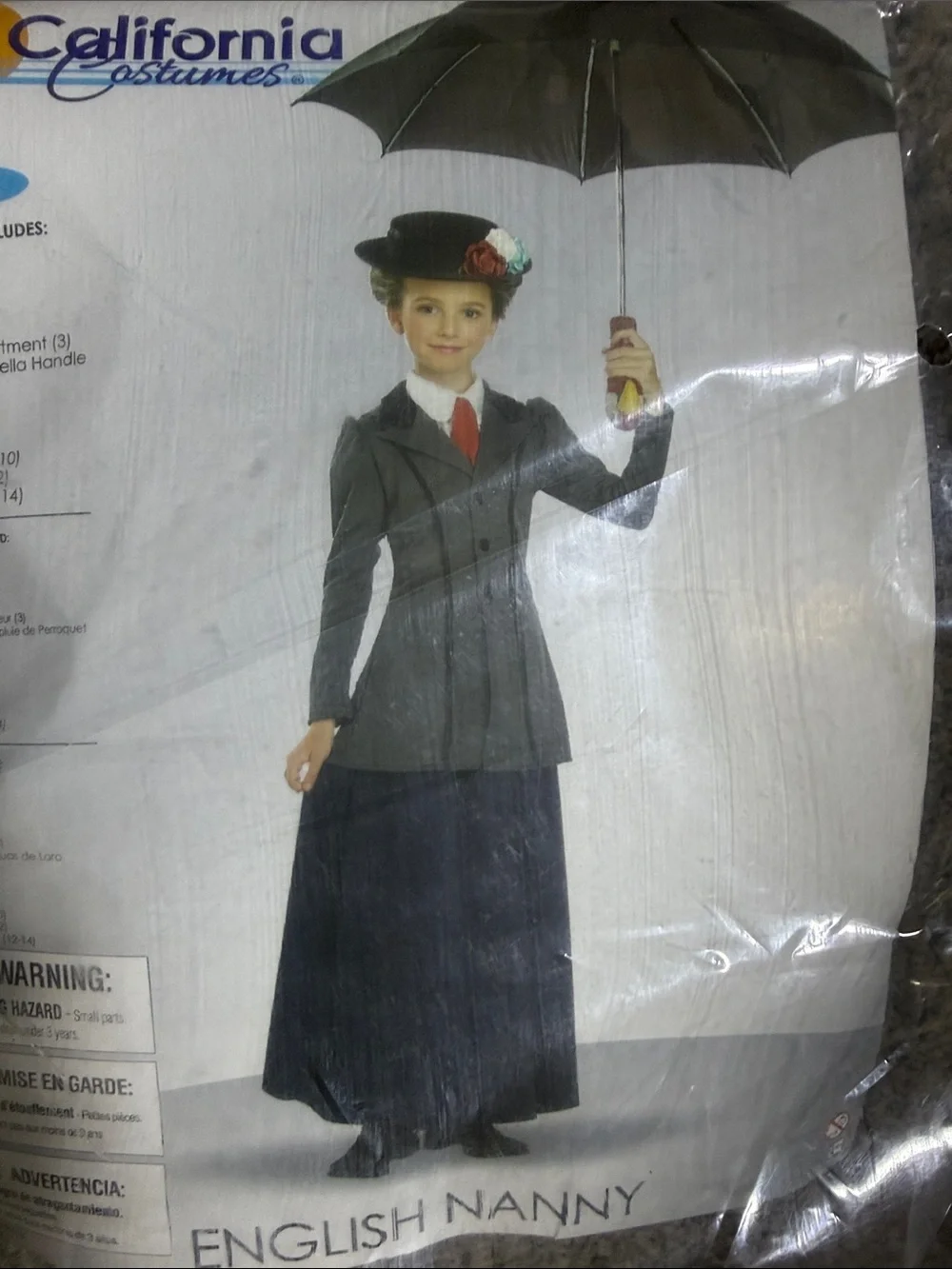 Mary Poppins California Costumes English Nanny Halloween Costume Sz L 10-12 NEW